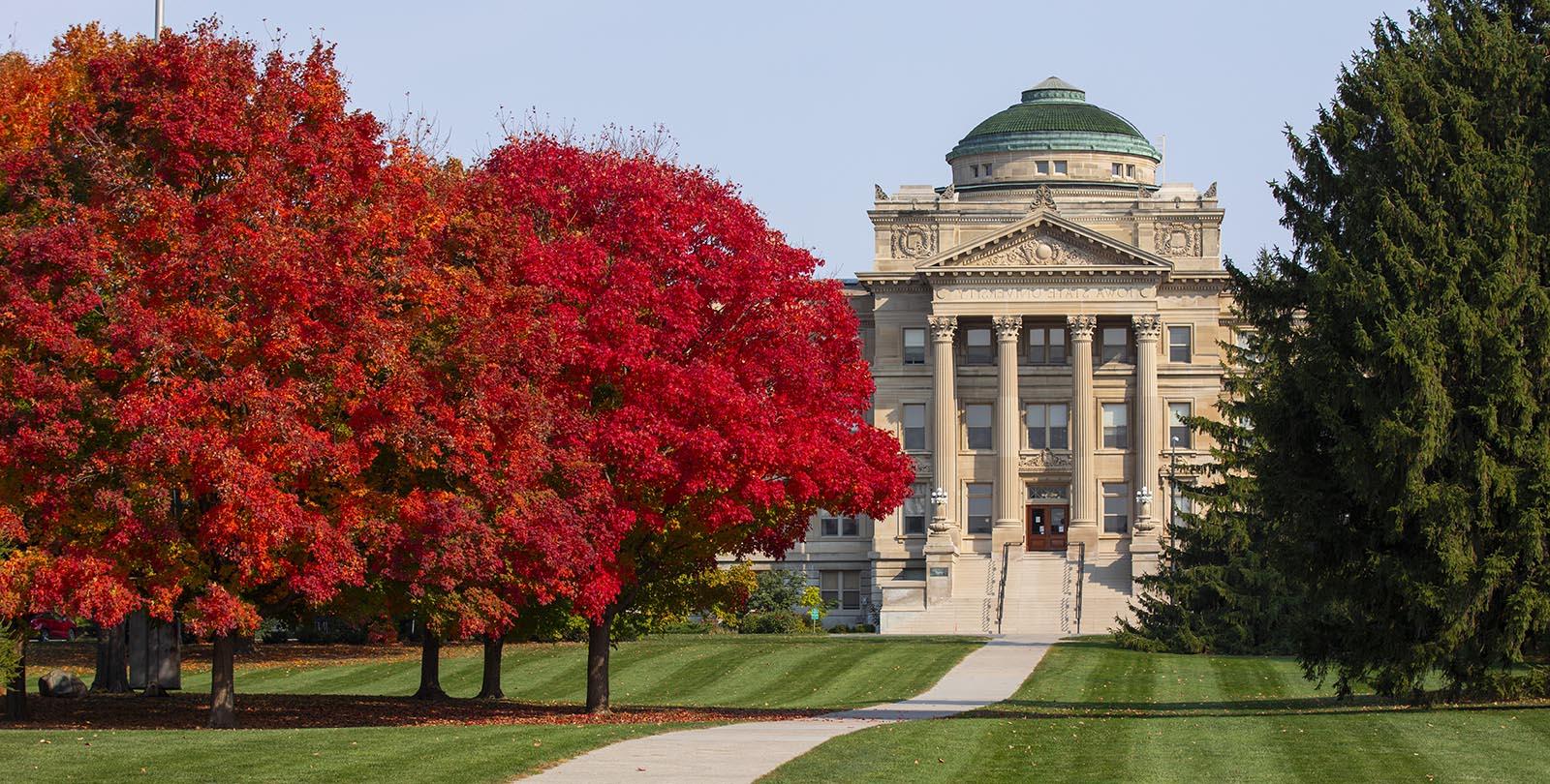 Fall view of Beardshear Hall